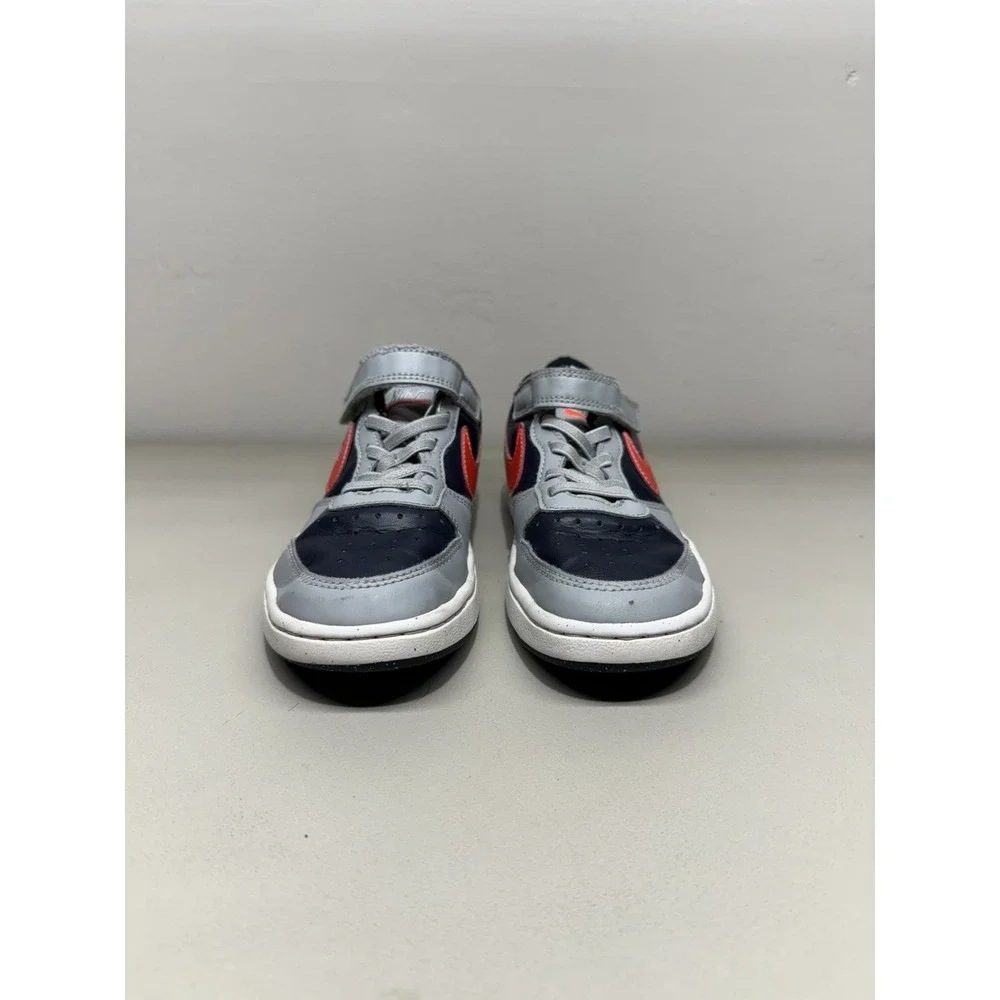 Nike Court Borough Low Recraft Smoke Grey/Bright Crimson DV5457 003 Kids Sz 1.5